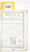 (MEXICO--1740?) Mendez, Juan Baptista. Regla de N.G.P. San Augustin, y constituciones de las religiosas del Sagr. Orden de Predicadores
